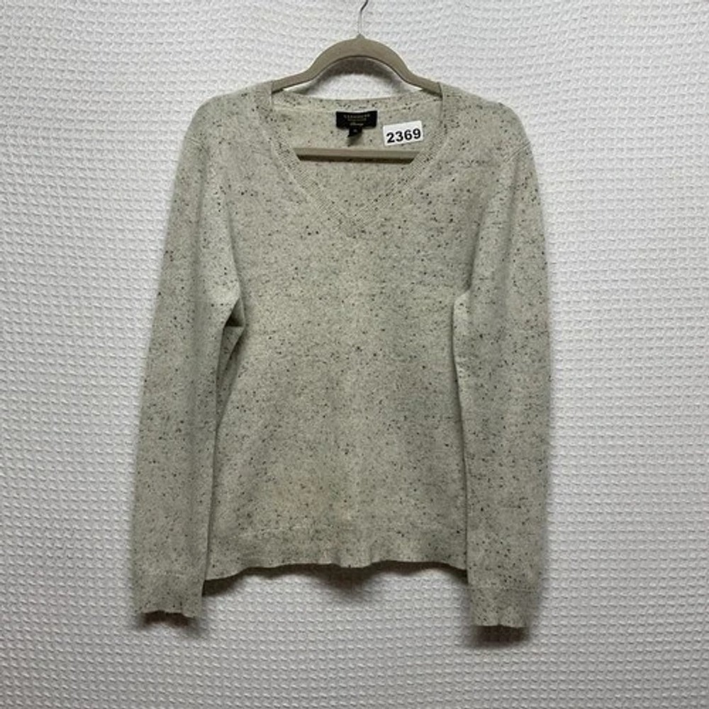Charter Club‎ Luxury Gray Marled V-Neck Sweater Pullover Women XL China Cashmere